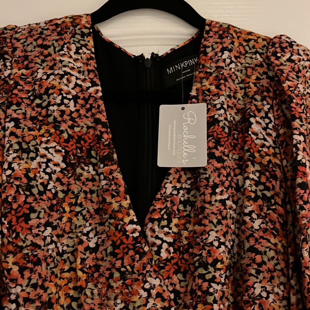NWT Minkpink Gabae Wrap Mini Dress- Medium - Picture 2 of 4